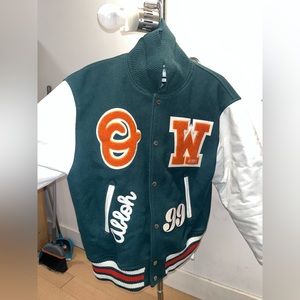 COPY - OFF WHITE VARSITY JACKET SIZE MEDIUM GOOD CONDITION